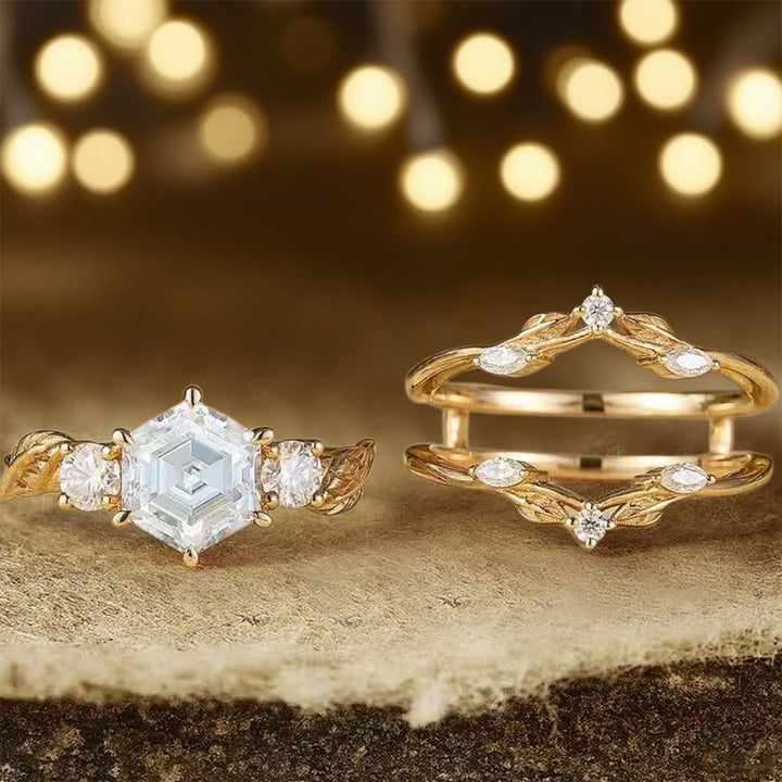 Anello con moissanite esagonale e corona di Persefone Olivenorma - image 5