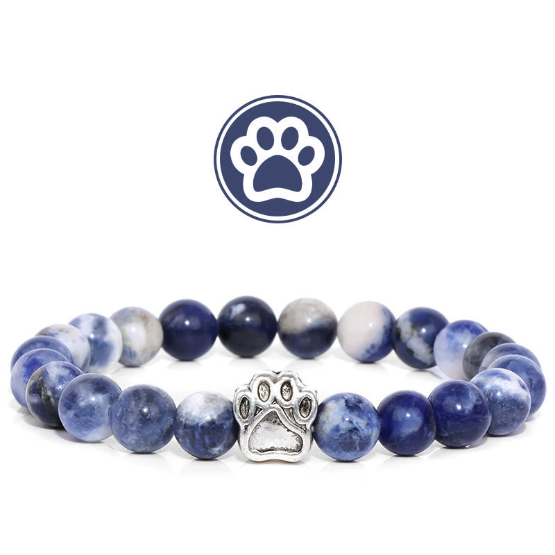 Braccialetto con pietre preziose "Purry Blessing Paw" Olivenorma - Sodalite blu - image 7