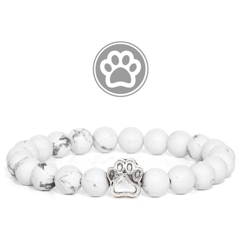 Braccialetto con pietre preziose "Purry Blessing Paw" Olivenorma - Howlite - image 2