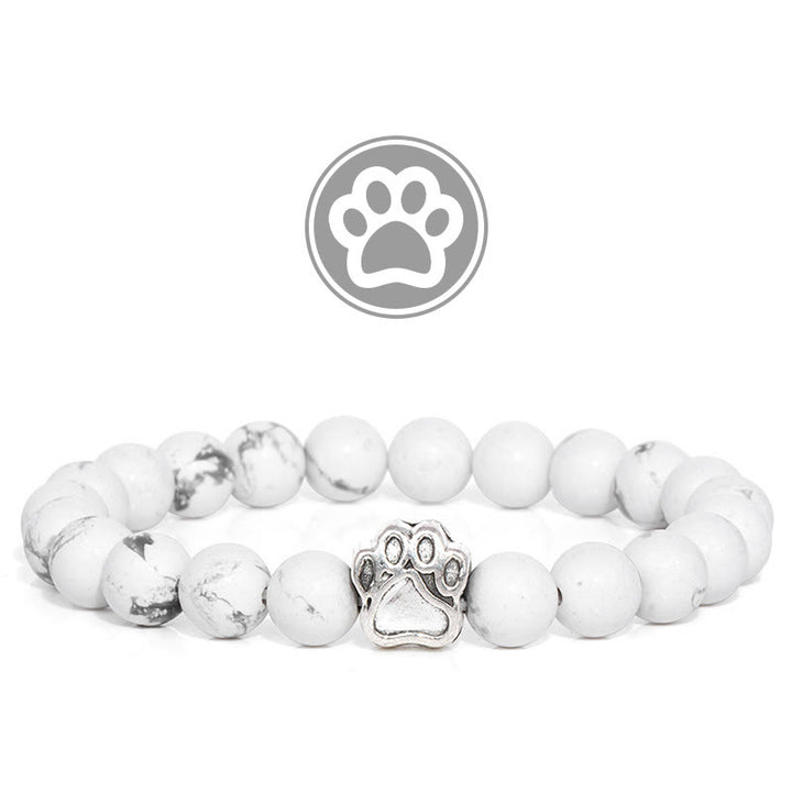 Braccialetto con pietre preziose "Purry Blessing Paw" Olivenorma - Howlite - image 2