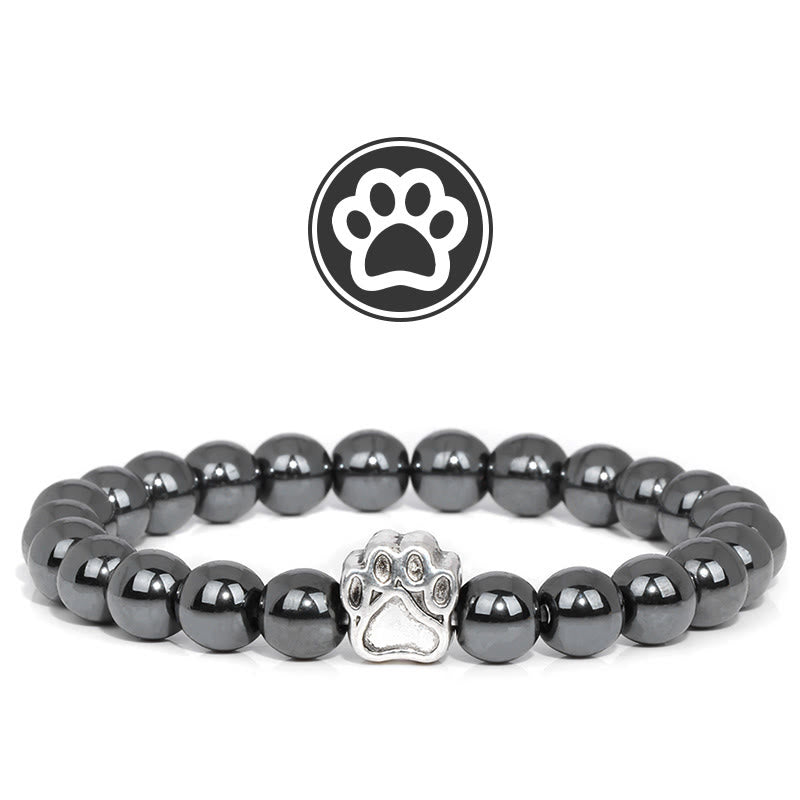 Braccialetto con pietre preziose "Purry Blessing Paw" Olivenorma - Ematite - image 6