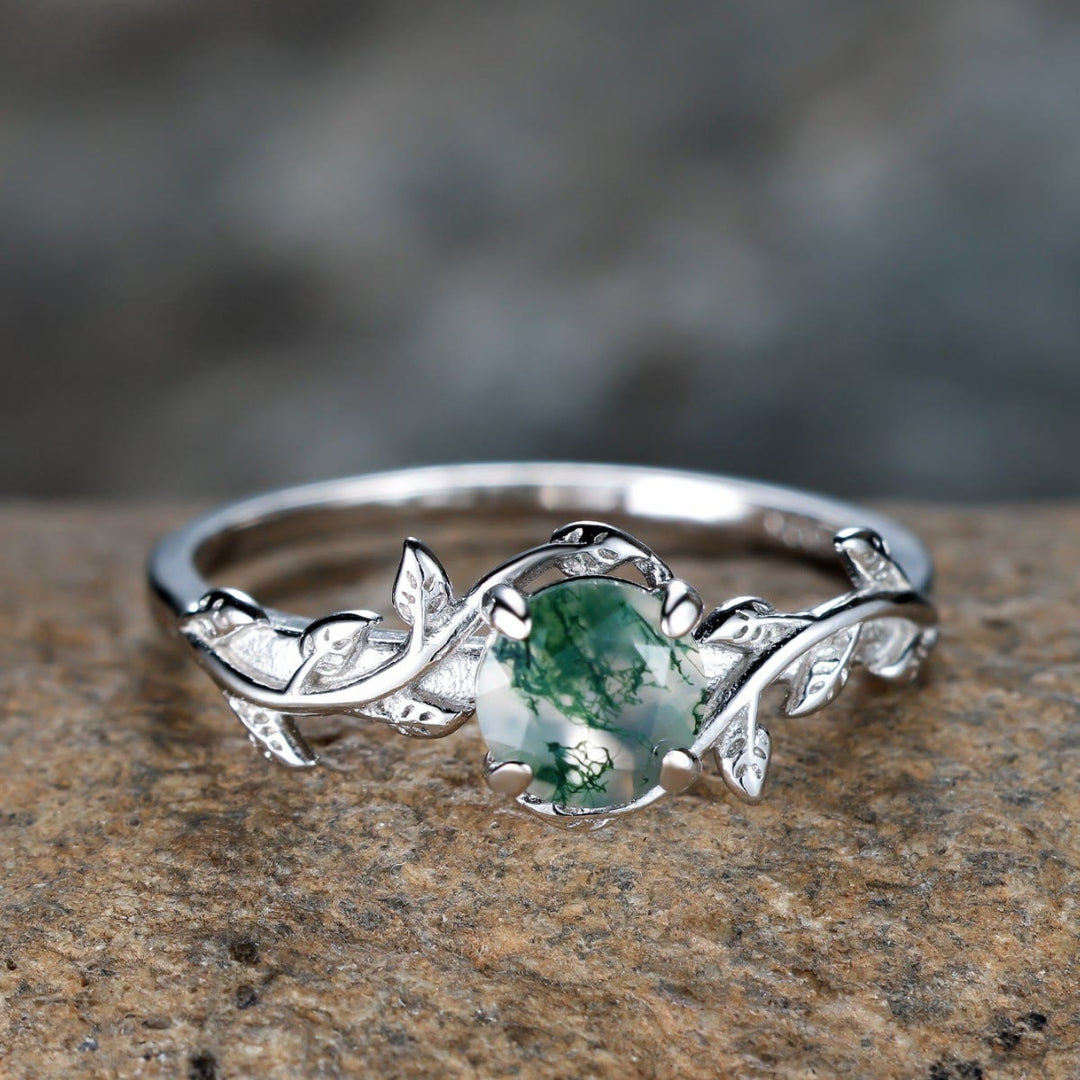 Olivenorma "Waterweed Dream" - Anello in agata muschiata color rame - Argento S925 - US 11 - image 0
