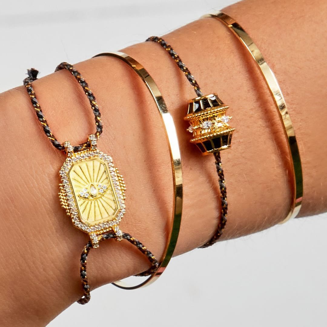 Olivenorma - Collana con bracciale intrecciato e caleidoscopio dei tarocchi colorati - image 7