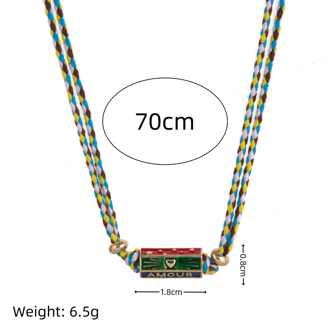 Collana con braccialetto intrecciato con ciondolo a forma di lettera dei Tarocchi Tribali Olivenorma - image 9