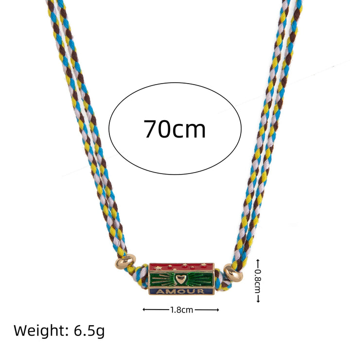 Collana con braccialetto intrecciato con ciondolo a forma di lettera dei Tarocchi Tribali Olivenorma - image 9