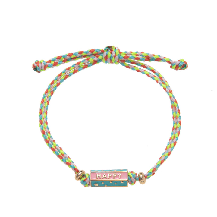 Collana con braccialetto intrecciato con ciondolo a forma di lettera dei Tarocchi Tribali Olivenorma - HAPPY - Braccialetto - image 2