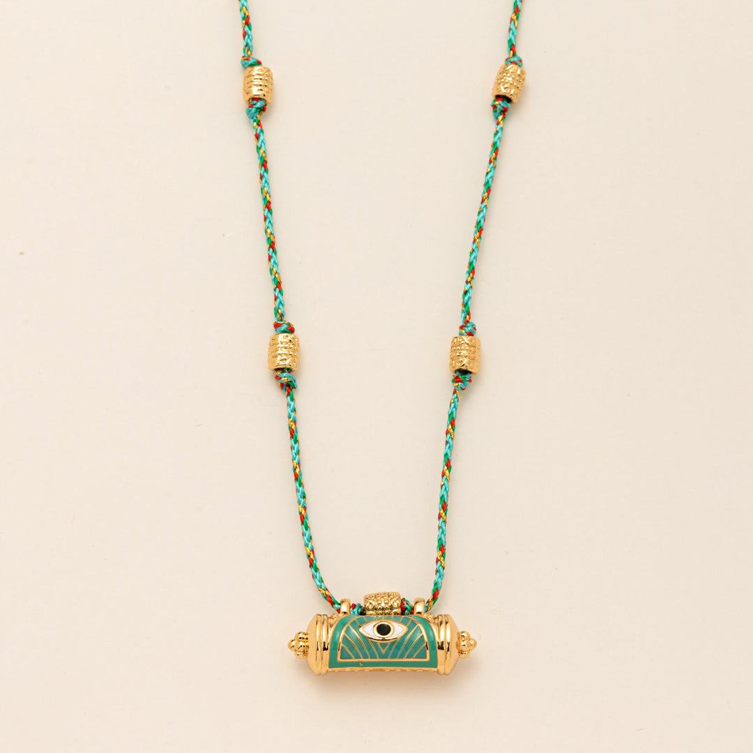 Collana con ciondolo tribale Olivenorma e caleidoscopio con occhio malvagio - Occhio blu - image 1