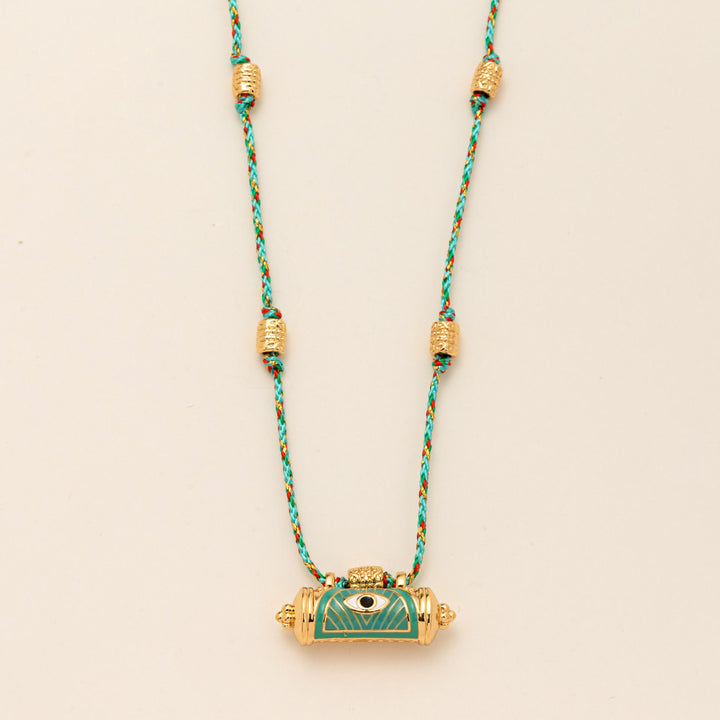 Collana con ciondolo tribale Olivenorma e caleidoscopio con occhio malvagio - Occhio blu - image 1