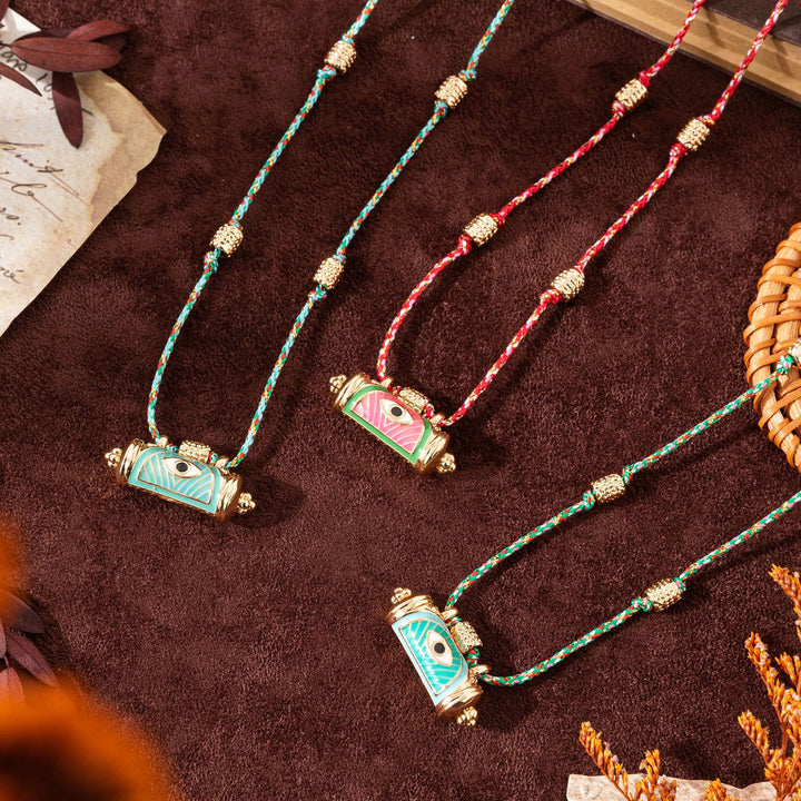 Collana con ciondolo tribale Olivenorma e caleidoscopio con occhio malvagio - image 4