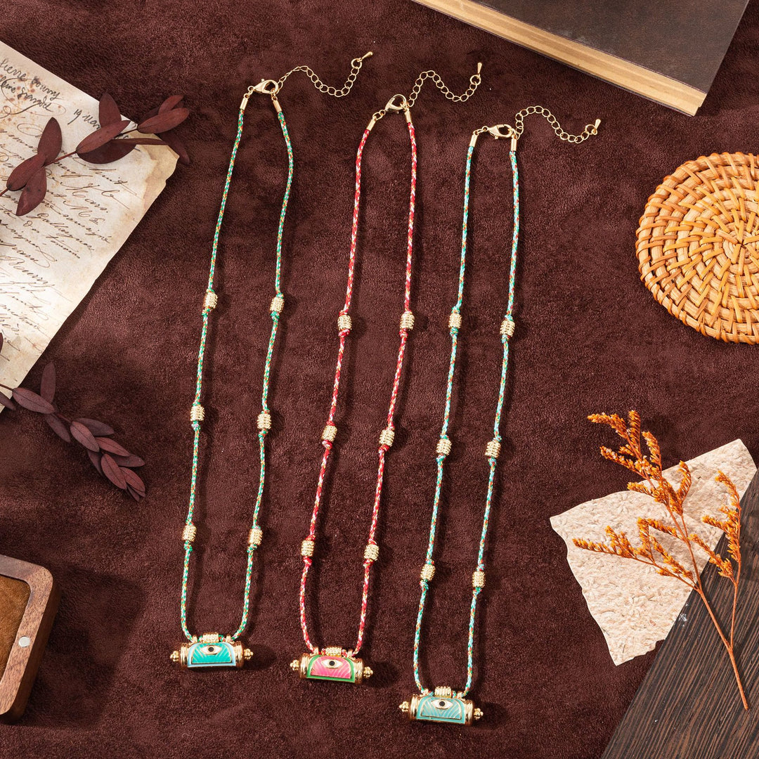 Collana con ciondolo tribale Olivenorma e caleidoscopio con occhio malvagio - image 5