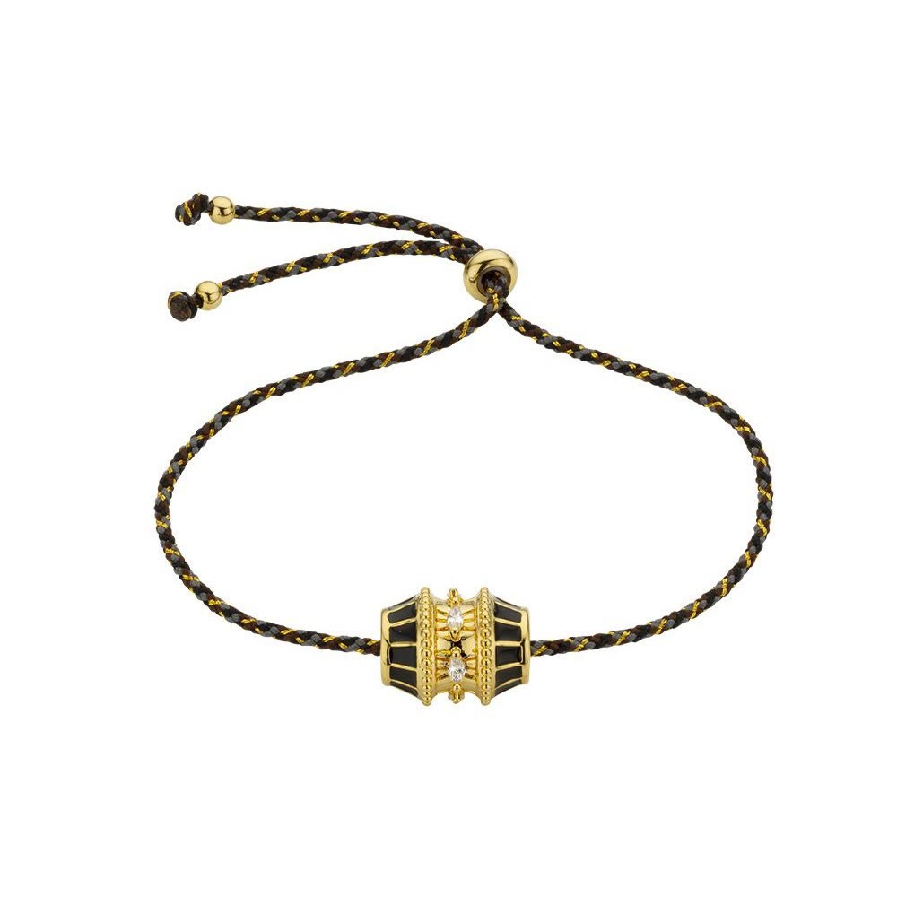 Olivenorma Lucky Charm Collana con perline girevoli e bracciale in corda intrecciata - Braccialetto con ciondolo nero - image 8