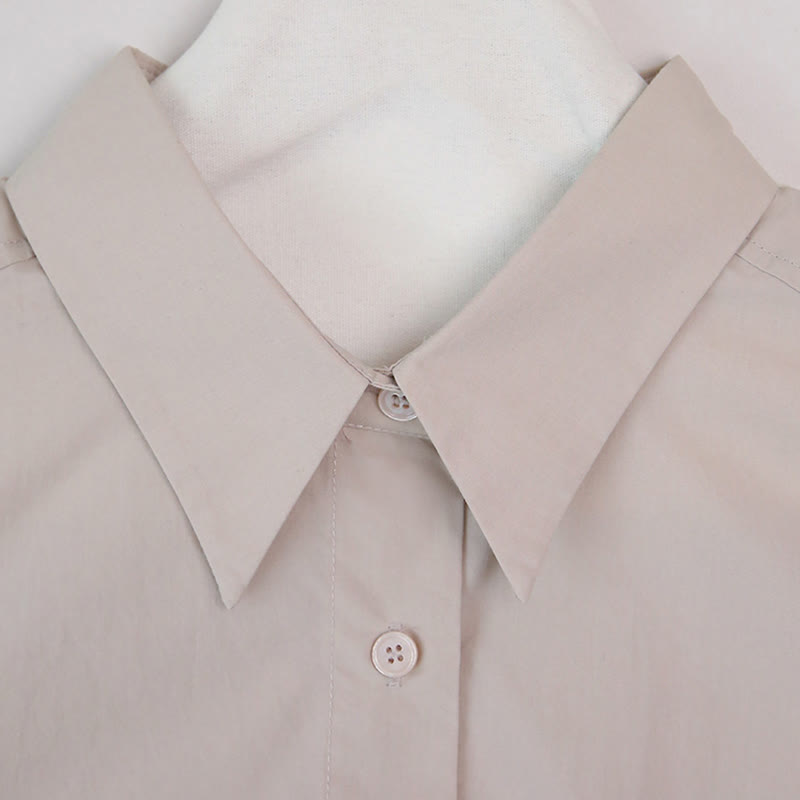 Olivenorma - Camicia da donna in cotone con colletto oversize e maniche lunghe con bottoni - image 14