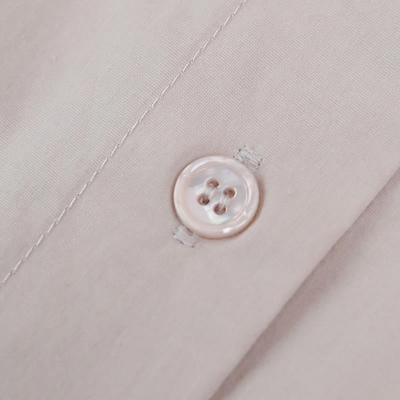 Olivenorma - Camicia da donna in cotone con colletto oversize e maniche lunghe con bottoni - image 17