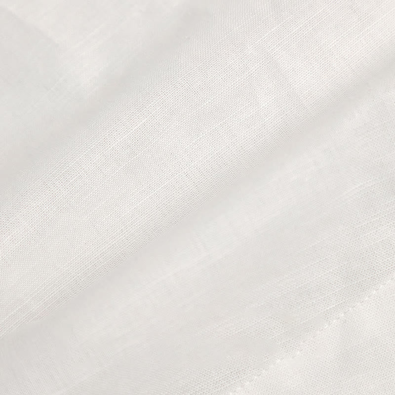 Olivenorma Camicia da donna in lino con maniche arrotolabili e scollo a V, bianca e tinta unita - image 11