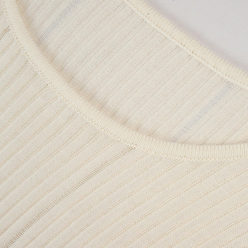 Olivenorma Maglietta a maniche lunghe con spacchi in maglia a coste, felpa da donna - image 11