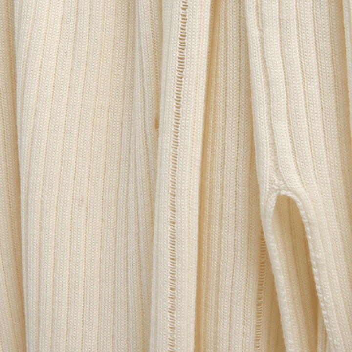 Olivenorma Maglietta a maniche lunghe con spacchi in maglia a coste, felpa da donna - image 14