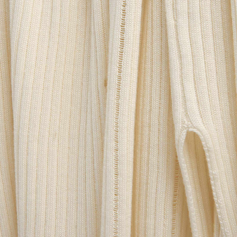 Olivenorma Maglietta a maniche lunghe con spacchi in maglia a coste, felpa da donna - image 14