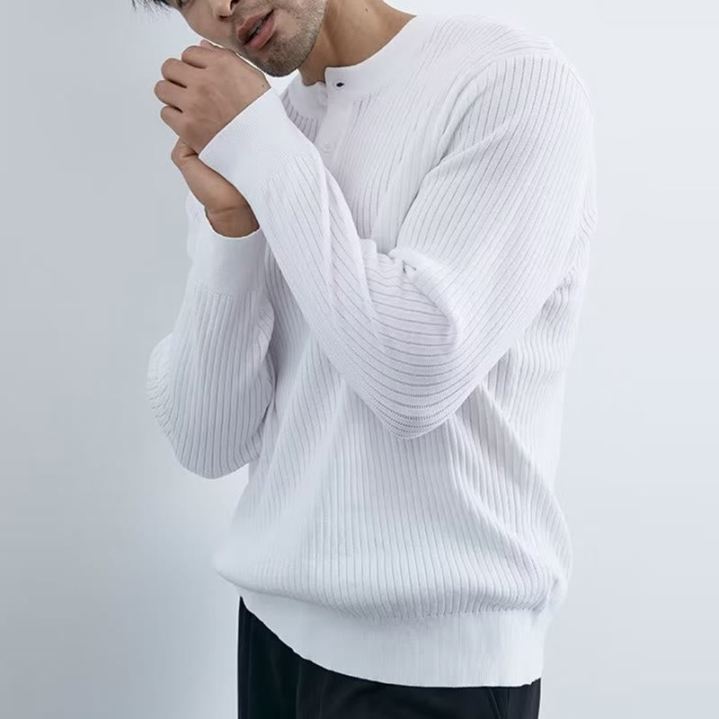 Olivenorma - Felpa da uomo a maniche lunghe in maglia a coste - image 9