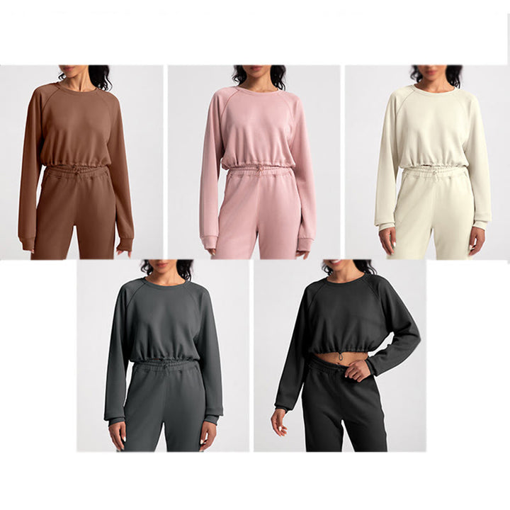 Olivenorma - Felpa casual con scollo rotondo a maniche lunghe e morbida per yoga - image 16