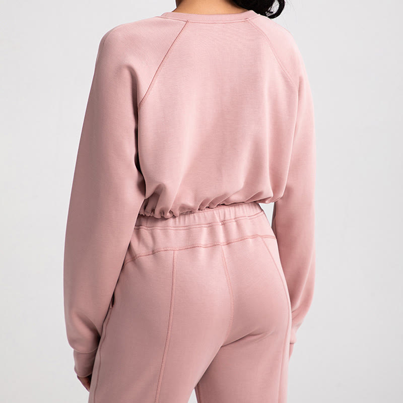 Olivenorma - Felpa casual con scollo rotondo a maniche lunghe e morbida per yoga - image 2