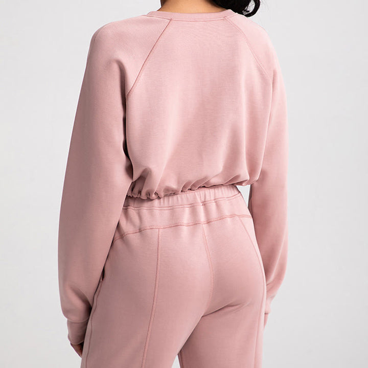 Olivenorma - Felpa casual con scollo rotondo a maniche lunghe e morbida per yoga - image 2