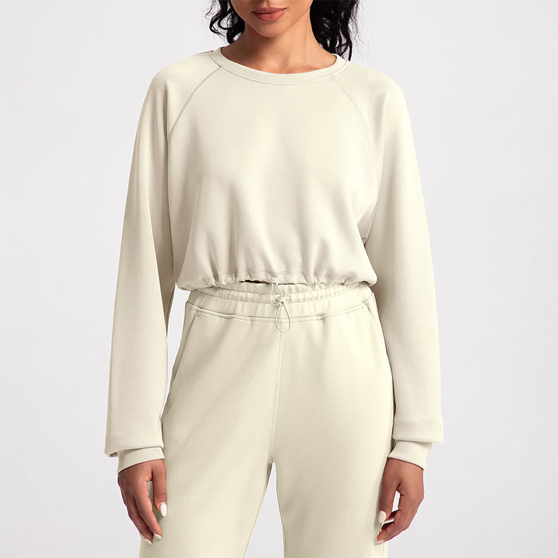 Olivenorma - Felpa casual con scollo rotondo a maniche lunghe e morbida per yoga - image 7