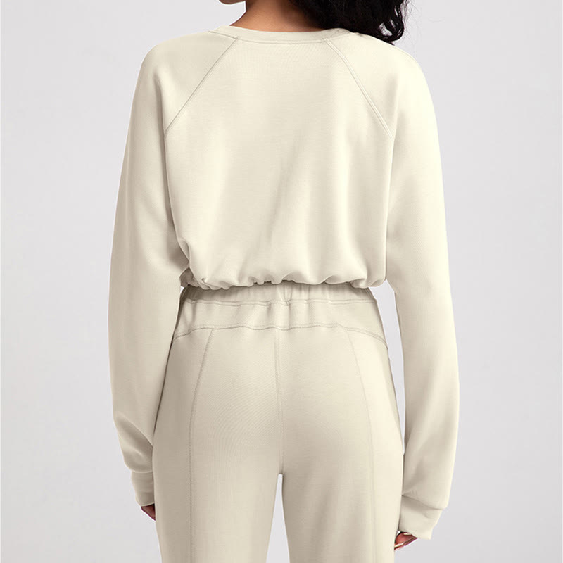 Olivenorma - Felpa casual con scollo rotondo a maniche lunghe e morbida per yoga - image 8