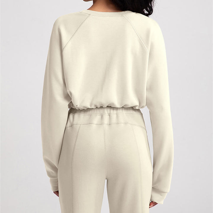 Olivenorma - Felpa casual con scollo rotondo a maniche lunghe e morbida per yoga - image 8