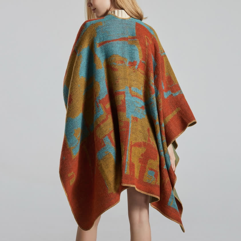 Olivenorma Boho Patchwork Cardigan Aperto Davanti Scialle - image 6