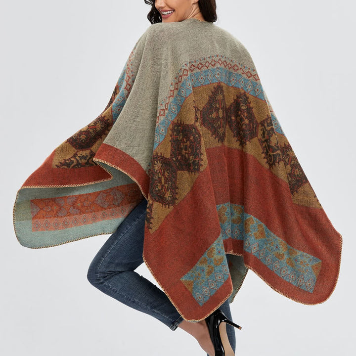 Olivenorma Boho Patchwork Cardigan Aperto Davanti Scialle - image 2
