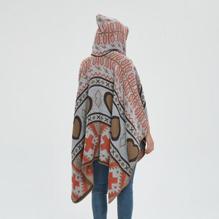 Olivenorma Boho Geometric Hooded Shawl Cardigan - image 7