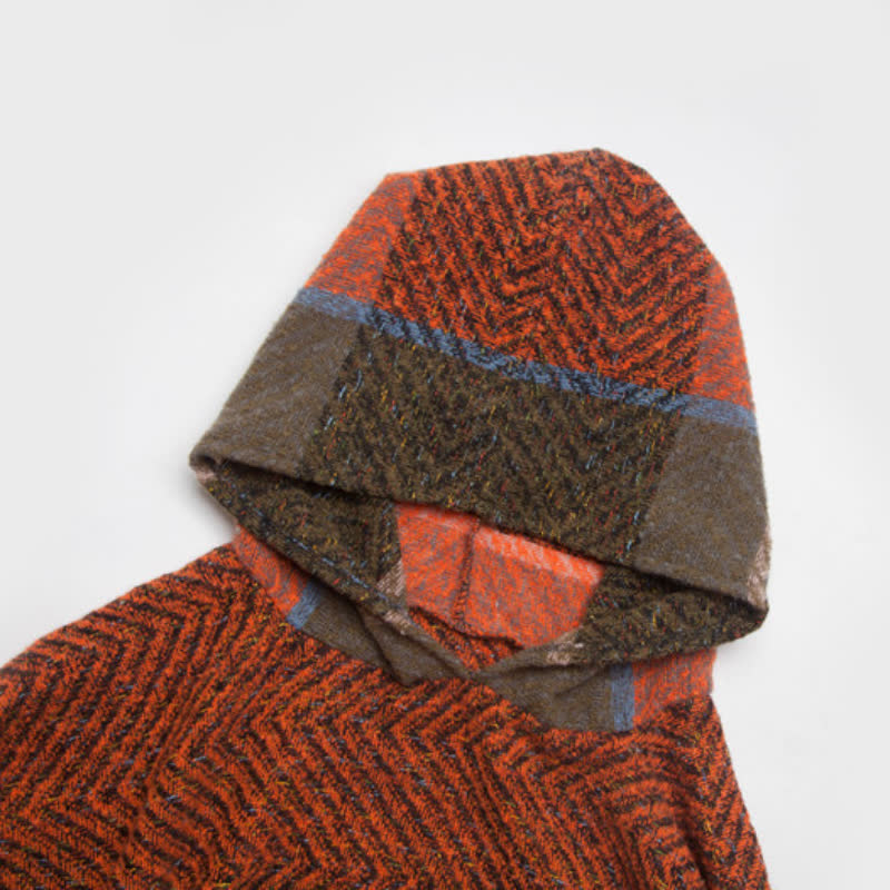 Olivenorma Cozy Herringbone Pullover Poncho Scialle - image 9