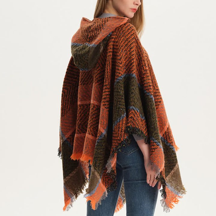 Olivenorma Cozy Herringbone Pullover Poncho Scialle - image 7
