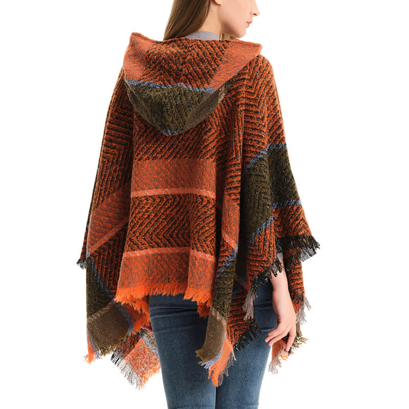 Olivenorma Cozy Herringbone Pullover Poncho Scialle - image 3