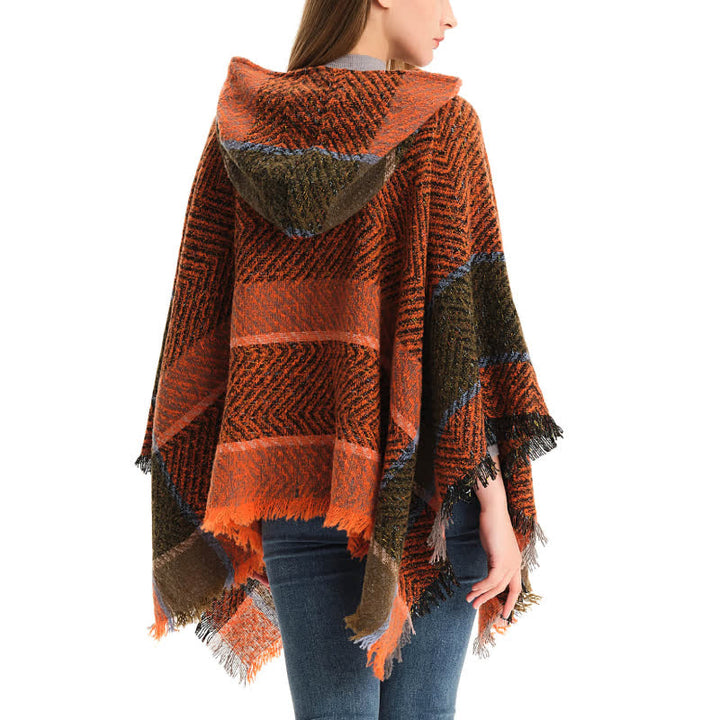 Olivenorma Cozy Herringbone Pullover Poncho Scialle - image 3