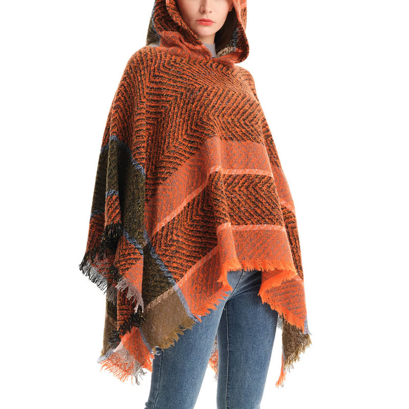 Olivenorma Cozy Herringbone Pullover Poncho Scialle - image 2
