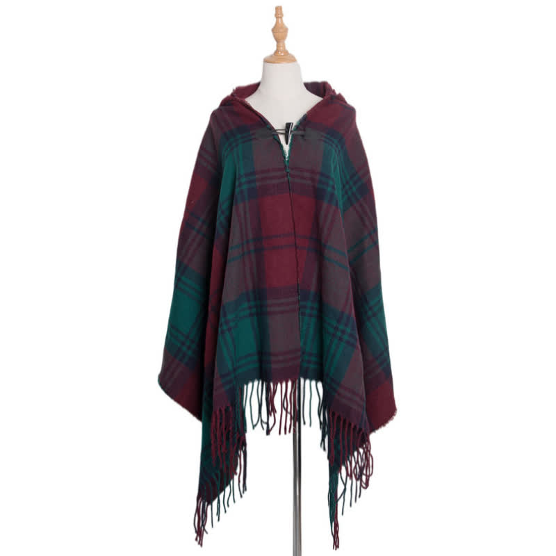 Scialle con sciarpa coperta scozzese classica Olivenorma - Plaid rosso verde - image 11