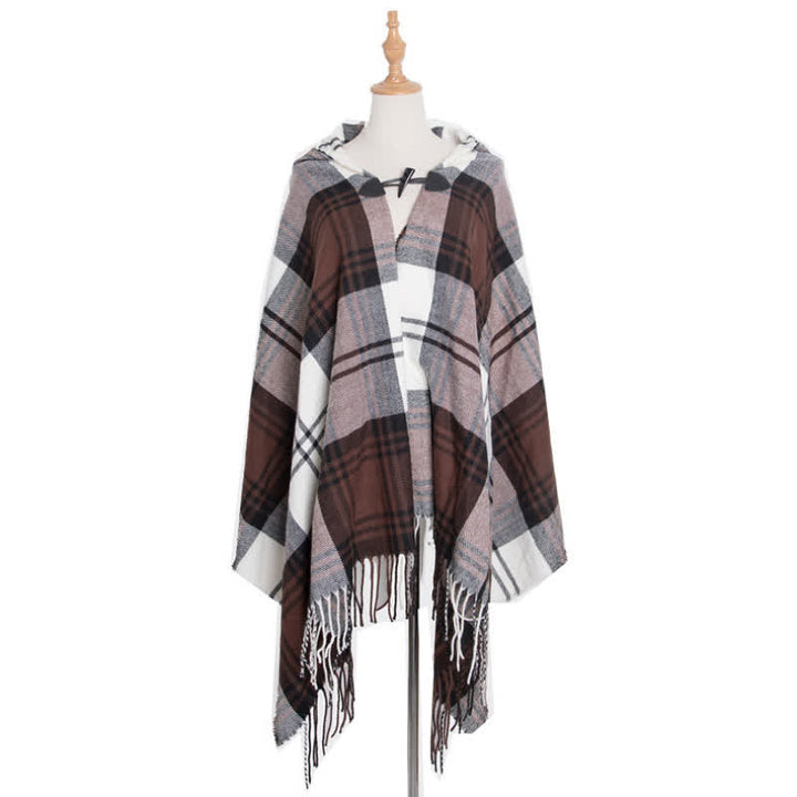 Scialle con sciarpa coperta scozzese classica Olivenorma - Plaid bianco caffè - image 13