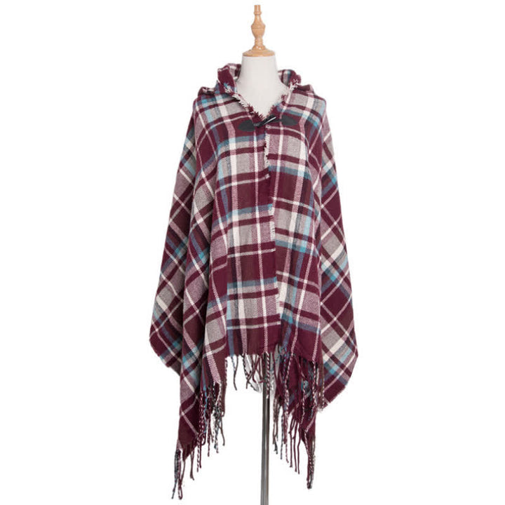 Scialle con sciarpa coperta scozzese classica Olivenorma - Plaid bordeaux - image 15
