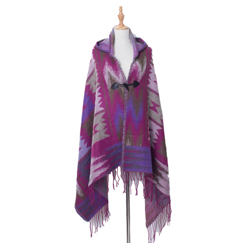 Scialle con sciarpa coperta scozzese classica Olivenorma - Viola - image 8