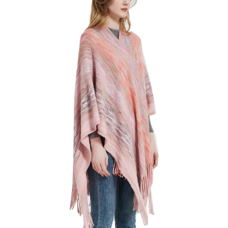 Olivenorma Poncho con volant e nappe Cardigan Scialle - image 6