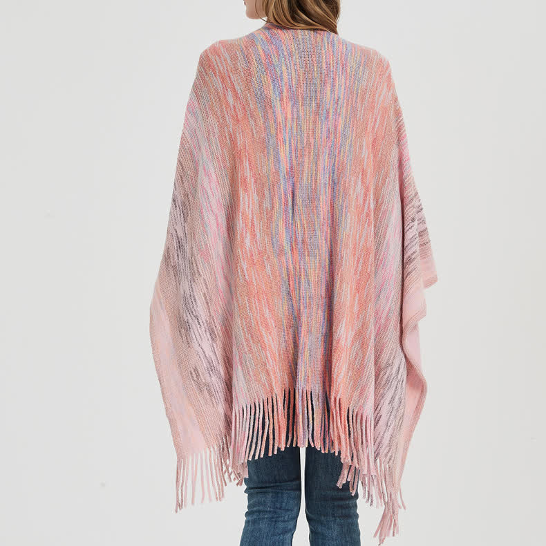 Olivenorma Poncho con volant e nappe Cardigan Scialle - image 5
