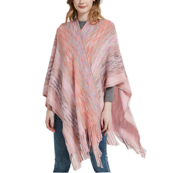 Olivenorma Poncho con volant e nappe Cardigan Scialle - image 0
