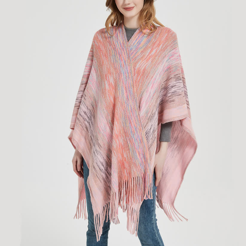 Olivenorma Poncho con volant e nappe Cardigan Scialle - image 2