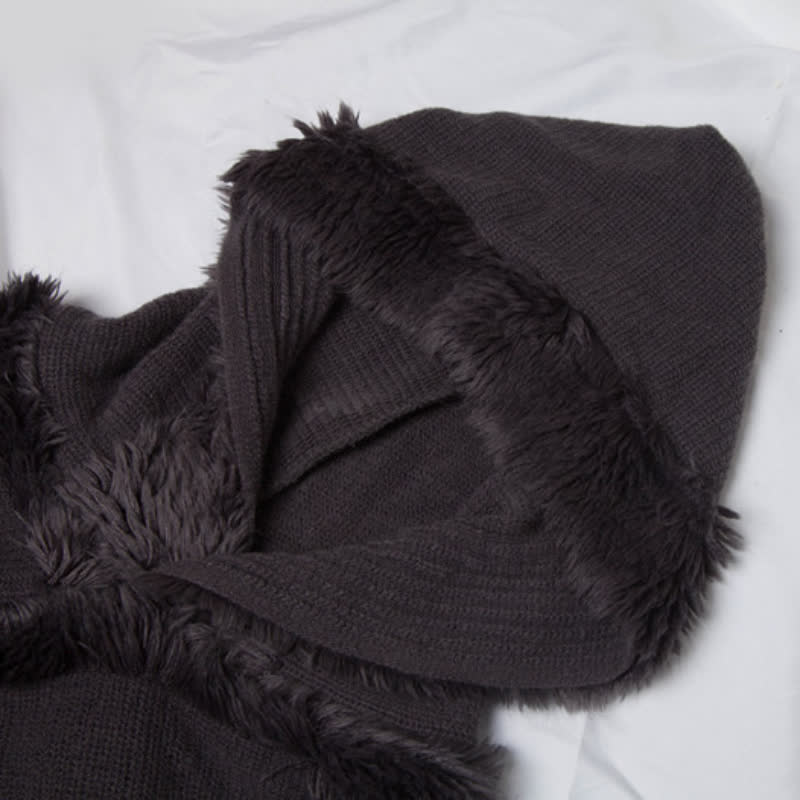 Olivenorma - Cappello avvolgente con frange in tinta unita, cardigan e scialle - image 19