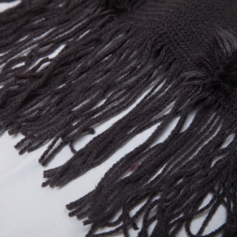 Olivenorma - Cappello avvolgente con frange in tinta unita, cardigan e scialle - image 21