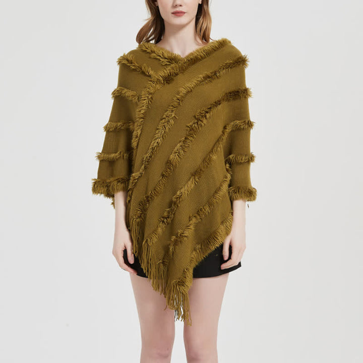 Olivenorma - Cardigan avvolgente con frange in tinta unita - image 7