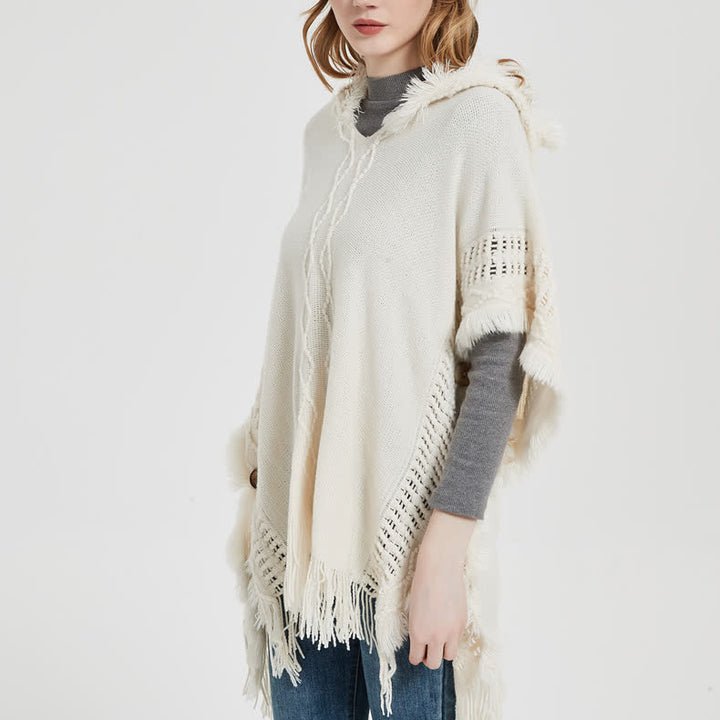 Olivenorma - Scialle cardigan in acrilico avorio sfumato - image 4