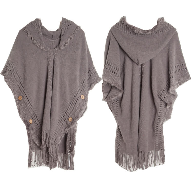 Olivenorma - Scialle cardigan in acrilico avorio sfumato - Grigio - image 6