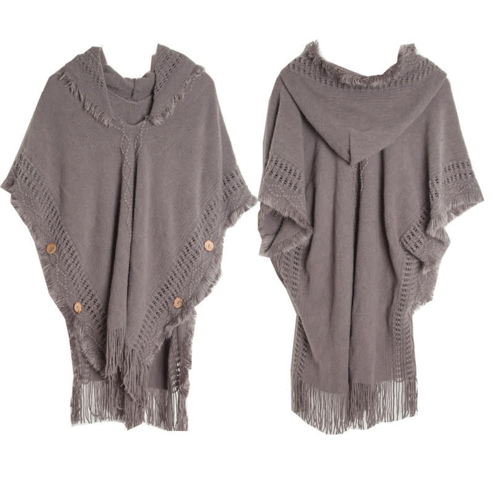 Olivenorma - Scialle cardigan in acrilico avorio sfumato - Grigio - image 6